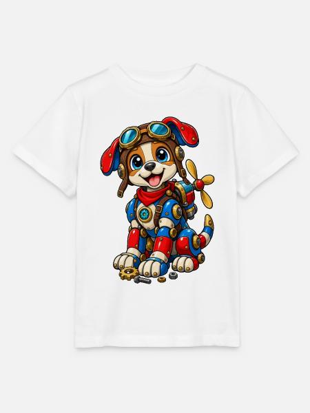 Steampunk Hundebot - Stanley/Stella Kinder T-Shirt MINI CREATOR  - Weiß