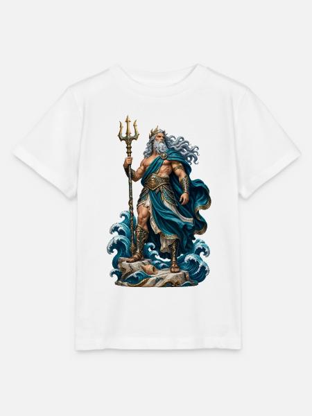 Meeresgott Poseidon im Sturm - Stanley/Stella Kinder T-Shirt MINI CREATOR  - Weiß