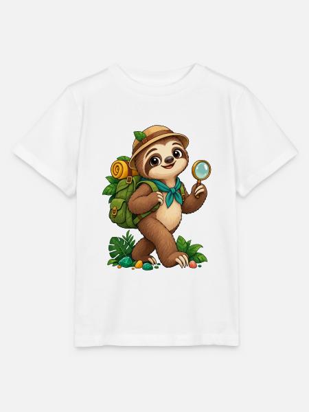 Faultier Entdecker im Dschungel - Stanley/Stella Kinder T-Shirt MINI CREATOR  - Weiß
