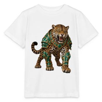 Jaguargolem in Smaragdrüstung - Stanley/Stella Kinder T-Shirt MINI CREATOR  - Weiß - Vorne - Maike (125cm)