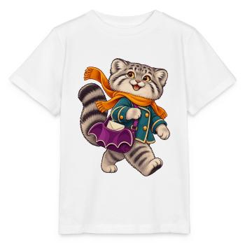 Katzenheld Schal Mantel - Stanley/Stella Kinder T-Shirt MINI CREATOR  - Weiß - Vorne - Maike (125cm)