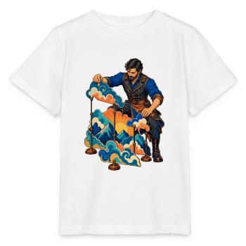 Wolkenkulissen-Szenenmeister mit Bergsonne - Stanley/Stella Kinder T-Shirt MINI CREATOR  - Weiß - Vorne - Maike (125cm)