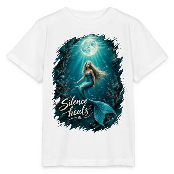 Meerjungfrau unter Wasser im Mondlicht - Stanley/Stella Kinder T-Shirt MINI CREATOR  - Weiß - Vorne - Maike (125cm)