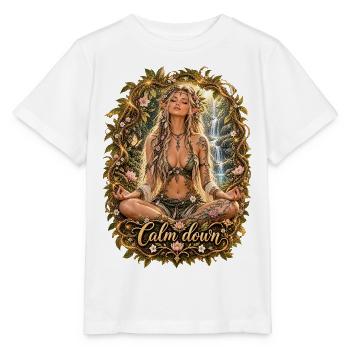 Beruhigende Waldelfe Meditation - Stanley/Stella Kinder T-Shirt MINI CREATOR  - Weiß - Vorne - Maike (125cm)