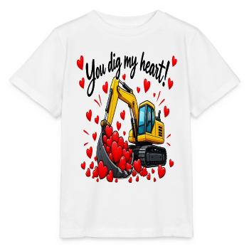 Ein Ausgräber, der Herzen liebt - Stanley/Stella Kinder T-Shirt MINI CREATOR  - Weiß - Vorne - Maike (125cm)