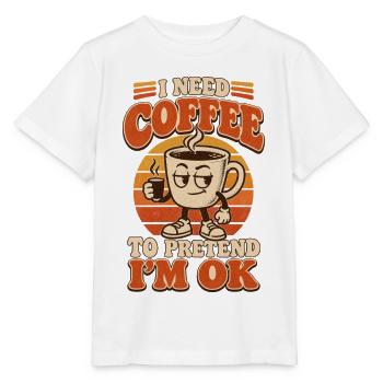 Vintage-Kaffee braucht Kaffee - Stanley/Stella Kinder T-Shirt MINI CREATOR  - Weiß - Vorne - Maike (125cm)
