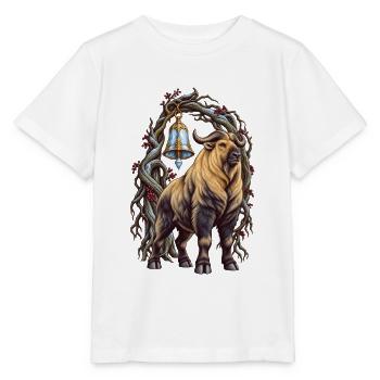 Takin mit winterlichem Kristallglockentor - Stanley/Stella Kinder T-Shirt MINI CREATOR  - Weiß - Vorne - Maike (125cm)