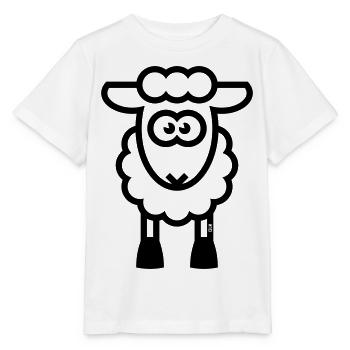 Schaf / Schäfchen / Lamm / Lämmchen (Black) - Stanley/Stella Kinder T-Shirt MINI CREATOR  - Weiß - Vorne - Maike (125cm)