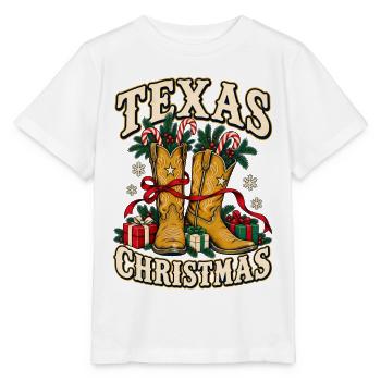 Texas Weihnachtsstiefel Motiv - Stanley/Stella Kinder T-Shirt MINI CREATOR  - Weiß - Vorne - Maike (125cm)