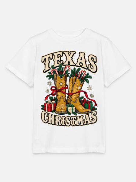 Texas Weihnachtsstiefel Motiv - Stanley/Stella Kinder T-Shirt MINI CREATOR - Weiß