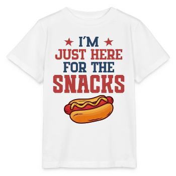 Ich bin nur wegen der Snacks hier - Stanley/Stella Kinder T-Shirt MINI CREATOR  - Weiß - Vorne - Maike (125cm)
