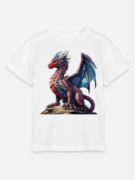 Roter Blauer Drache - Eine Fantasievolle Figur - Stanley/Stella Kinder T-Shirt MINI CREATOR - Weiß