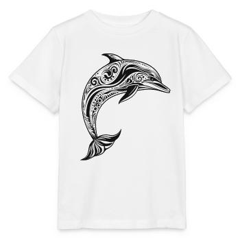Dolphin with Maori motifs - Stanley/Stella MINI CREATOR Kids’ T-Shirt - white - Front - Maike (125cm)