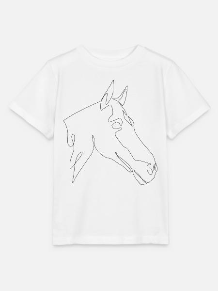 Pferdekopf Harlekin Rouge - Stanley/Stella Kinder T-Shirt MINI CREATOR  - Weiß
