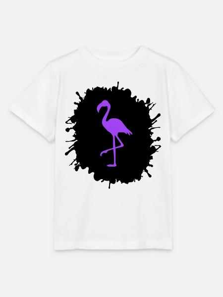 flamingo splatter - Stanley/Stella Kinder T-Shirt MINI CREATOR  - Weiß