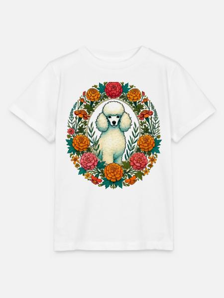 Ringelblumen-Pudel - Stanley/Stella Kinder T-Shirt MINI CREATOR - Weiß