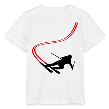 Abfahrt Ski Berge Wintersport - Stanley/Stella Kinder T-Shirt MINI CREATOR  - Weiß - Vorne - Maike (125cm)