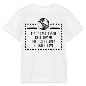 Paix mondiale pour un monde en paix - T-shirt bio MINI CREATOR Stanley/Stella Enfant - blanc - Devant - Maike (125cm)