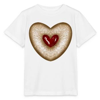 Biscuits de Noël, biscuit, cœur de confiture - T-shirt bio MINI CREATOR Stanley/Stella Enfant - blanc - Devant - Maike (125cm)