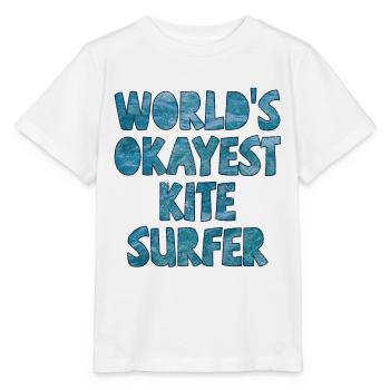 World's Okayest Kite Surfer Dark Blue - Stanley/Stella MINI CREATOR Kids’ T-Shirt - white - Front - Maike (125cm)