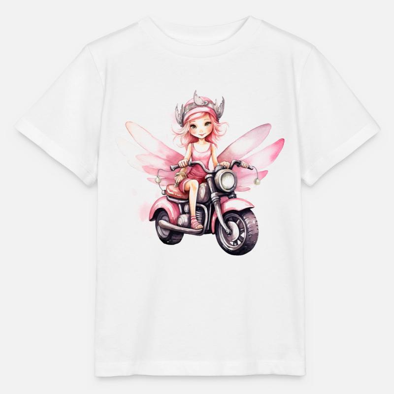 Feenmädchen mit Motorrad - Stanley/Stella Kinder T-Shirt MINI CREATOR  - Weiß
