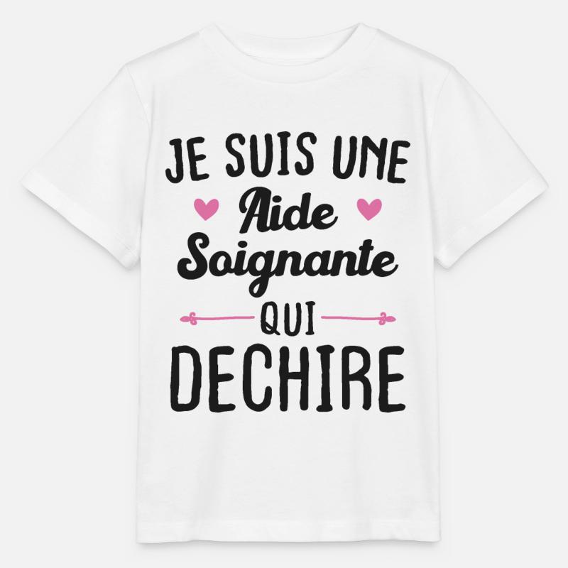 Je Suis Une Aide Soignante Qui Déchire Idée Cadeau - T-shirt bio MINI CREATOR Stanley/Stella Enfant - blanc