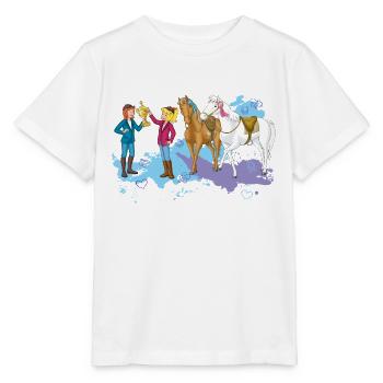 Bibi und Tina 'Pokal und Siegerschleifen' - Stanley/Stella Kinder T-Shirt MINI CREATOR  - Weiß - Vorne - Maike (125cm)