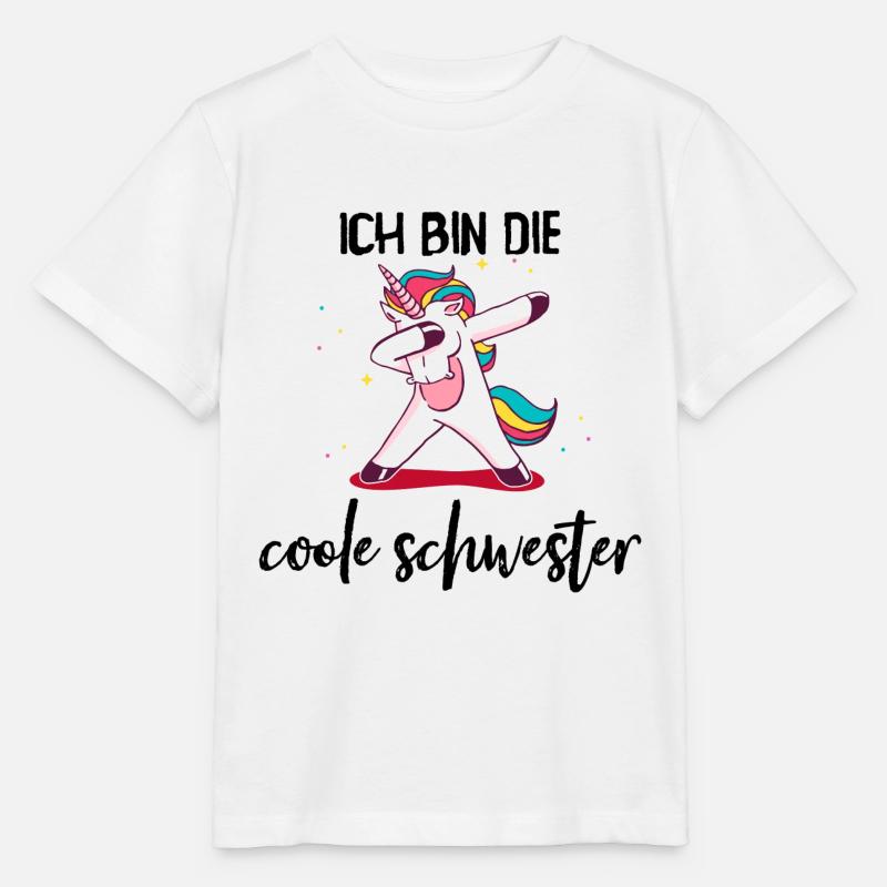 Ich bin die coole Schwester | Einhorn Geschenk - Stanley/Stella Kinder T-Shirt MINI CREATOR  - Weiß