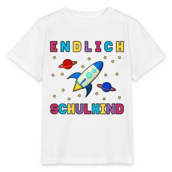 Endlich Schulkind Schulanfang Einschulung Rakete - Stanley/Stella Kinder T-Shirt MINI CREATOR  - Weiß - Vorne - Maike (125cm)