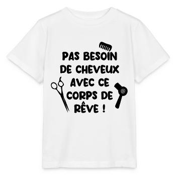 Pas besoin de cheveux avec ce corp de rêve - T-shirt bio MINI CREATOR Stanley/Stella Enfant - blanc - Devant - Maike (125cm)