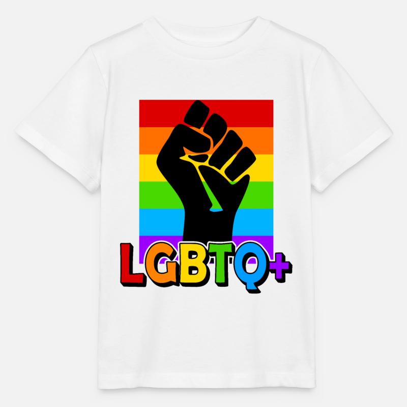Pride month Regenbogen Fahne Faust - Stanley/Stella Kinder T-Shirt MINI CREATOR  - Weiß