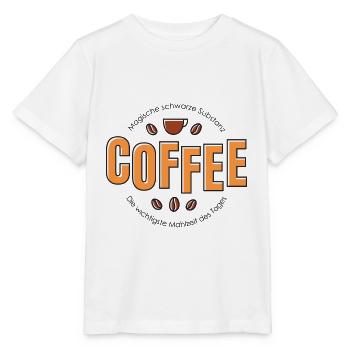Café café café matin grincheux petit déjeuner disant - T-shirt bio MINI CREATOR Stanley/Stella Enfant - blanc - Devant - Maike (125cm)