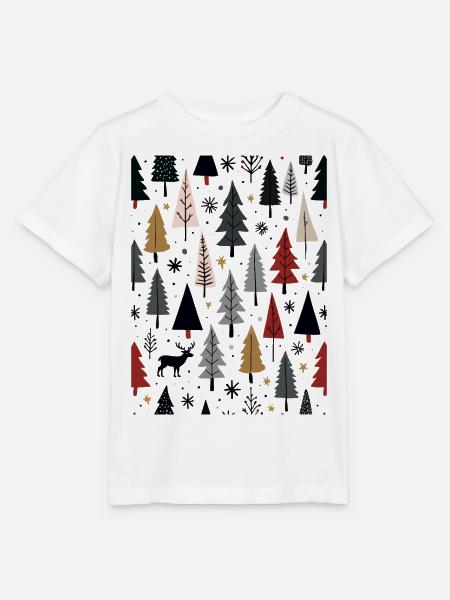Skandinavische Weihnachtselemente und Winterbäume - Stanley/Stella Kinder T-Shirt MINI CREATOR  - Weiß