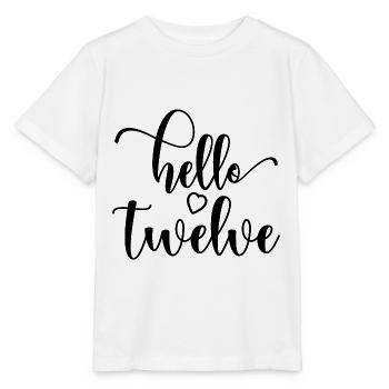 Hello Twelve - Cute 12th Birthday Gift For Girls - Stanley/Stella MINI CREATOR Kids’ T-Shirt - white - Front - Maike (125cm)