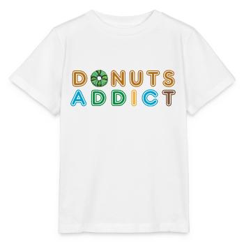 Donuts addict green choco - T-shirt bio MINI CREATOR Stanley/Stella Enfant - blanc - Devant - Maike (125cm)