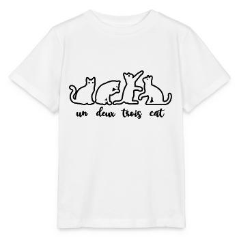 Un Deux Trois Cat Kitty Pet Lovers Gift - Stanley/Stella MINI CREATOR Kids’ T-Shirt - white - Front - Maike (125cm)