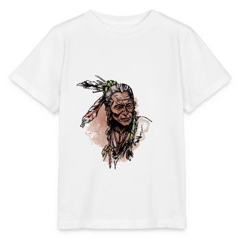 Porträt der amerikanischen Ureinwohner - Stanley/Stella Kinder T-Shirt MINI CREATOR  - Weiß - Vorne - Maike (125cm)