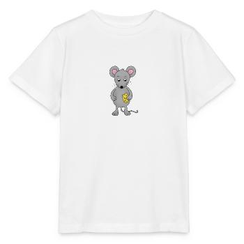 kleine Maus mit Käse - Stanley/Stella Kinder T-Shirt MINI CREATOR  - Weiß - Vorne - Maike (125cm)