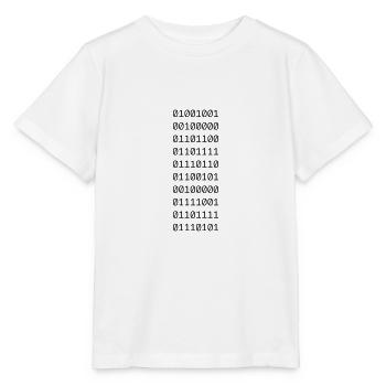 "Je t'aime" en code binaire. - T-shirt bio MINI CREATOR Stanley/Stella Enfant - blanc - Devant - Maike (125cm)