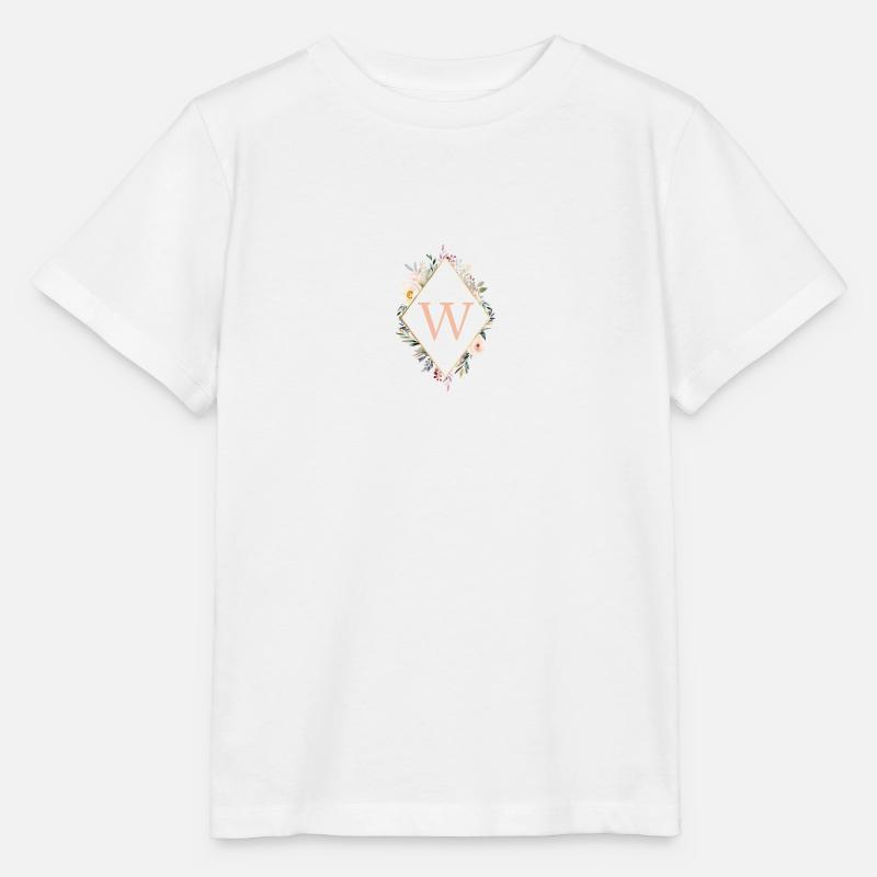 W monogramme, Floral, Boho - T-shirt bio MINI CREATOR Stanley/Stella Enfant - blanc