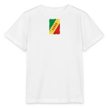 Kongo Flagge - Stanley/Stella Kinder T-Shirt MINI CREATOR  - Weiß - Vorne - Maike (125cm)