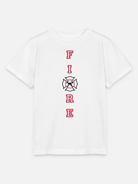 FIRE Vertikal mit Malteserkreuz - Stanley/Stella Kinder T-Shirt MINI CREATOR - Weiß