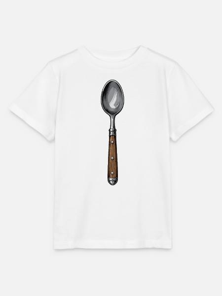 Handgezeichnete Löffel-Illustration - Stanley/Stella Kinder T-Shirt MINI CREATOR  - Weiß