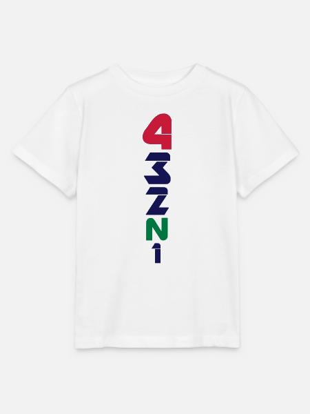4 Gänge Gears 3 colors V-Form - Stanley/Stella Kinder T-Shirt MINI CREATOR - Weiß
