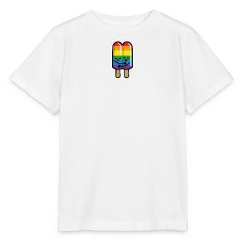 Crème glacée Gay Couple Rainbow Flag LGBT Gay Pride - T-shirt bio MINI CREATOR Stanley/Stella Enfant - blanc - Devant - Maike (125cm)