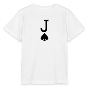 Poker Spielkarte - Pik Bube / Joker - Stanley/Stella Kinder T-Shirt MINI CREATOR  - Weiß - Vorne - Maike (125cm)