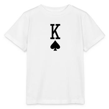 Poker Spielkarte - Pik König - Stanley/Stella Kinder T-Shirt MINI CREATOR  - Weiß - Vorne - Maike (125cm)