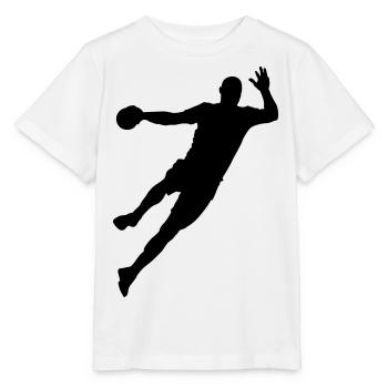 Handball Player Jump Shot Gift - Stanley/Stella MINI CREATOR Kids’ T-Shirt - white - Front - Maike (125cm)