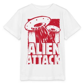 Invasion extraterrestre design - T-shirt bio MINI CREATOR Stanley/Stella Enfant - blanc - Devant - Maike (125cm)
