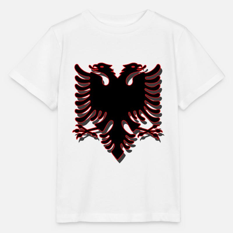 DOUBLE ADLER ALBANIA / Le drapeau de Skanderbeg - T-shirt bio MINI CREATOR Stanley/Stella Enfant - blanc